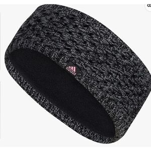Adidas Women’s Crestline Textured Knit Headband  With Soft Fleece Lining Black